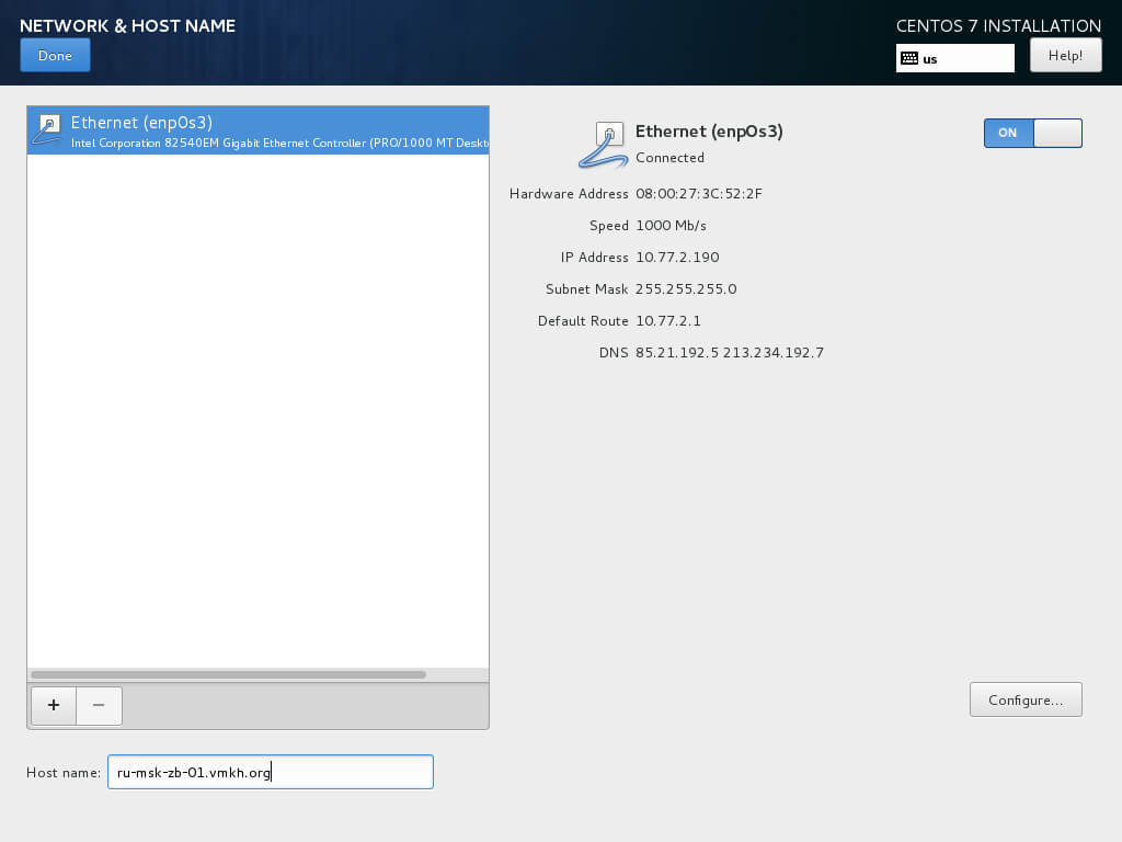 Install CentOS 7 Minimal