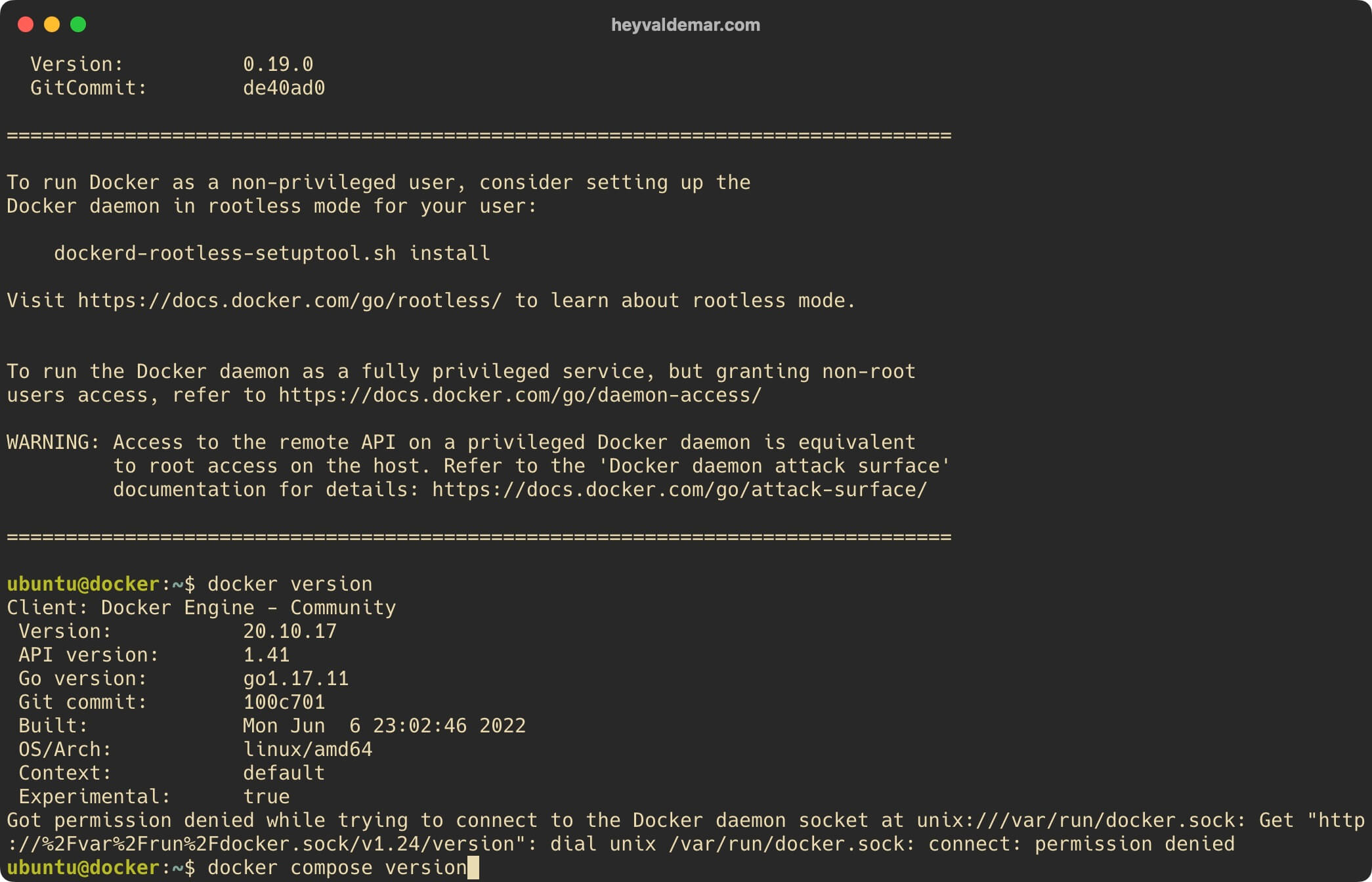 Install Docker Engine and Docker Compose on Ubuntu Server