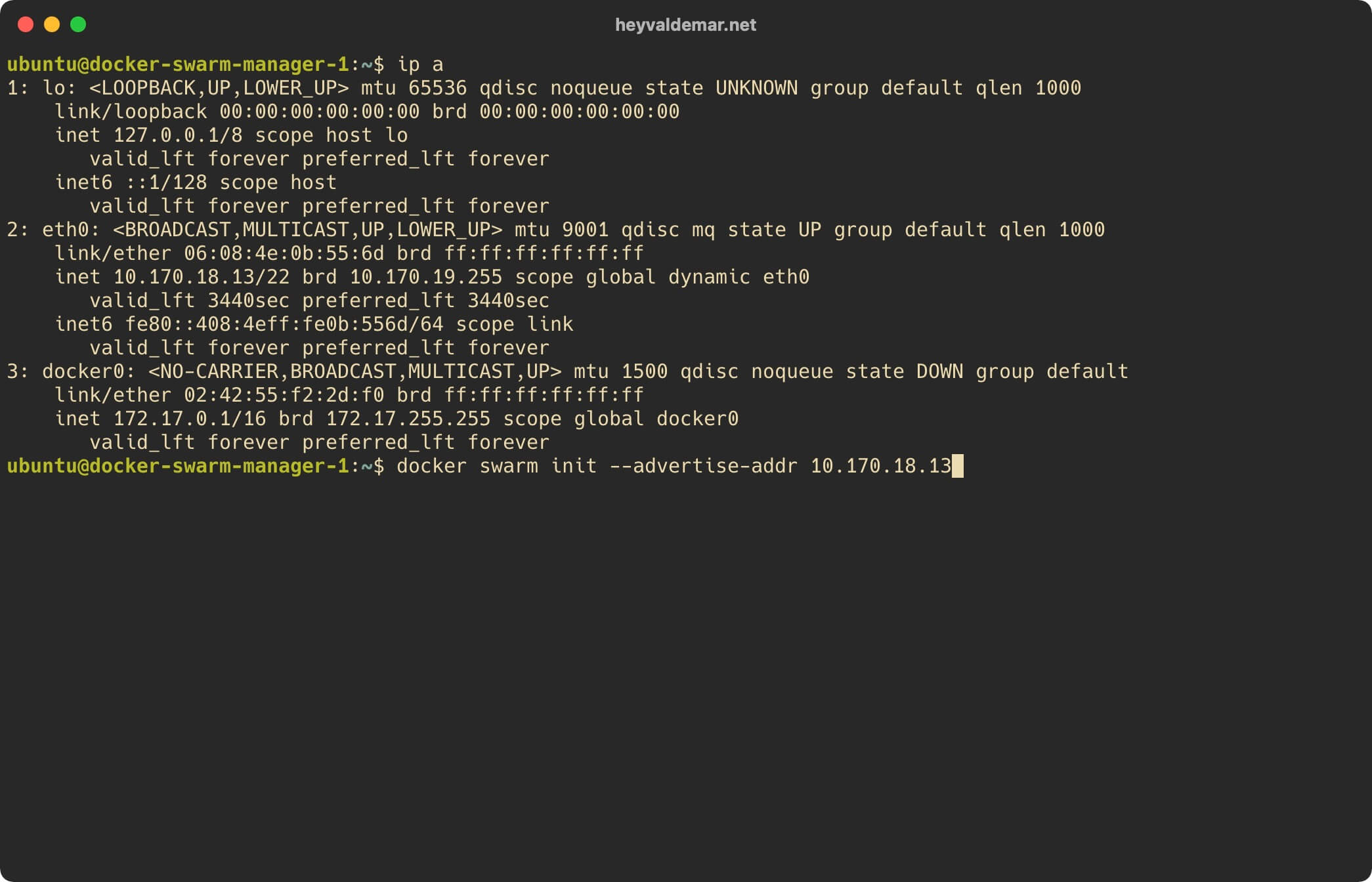 Install Docker Swarm on Ubuntu Server