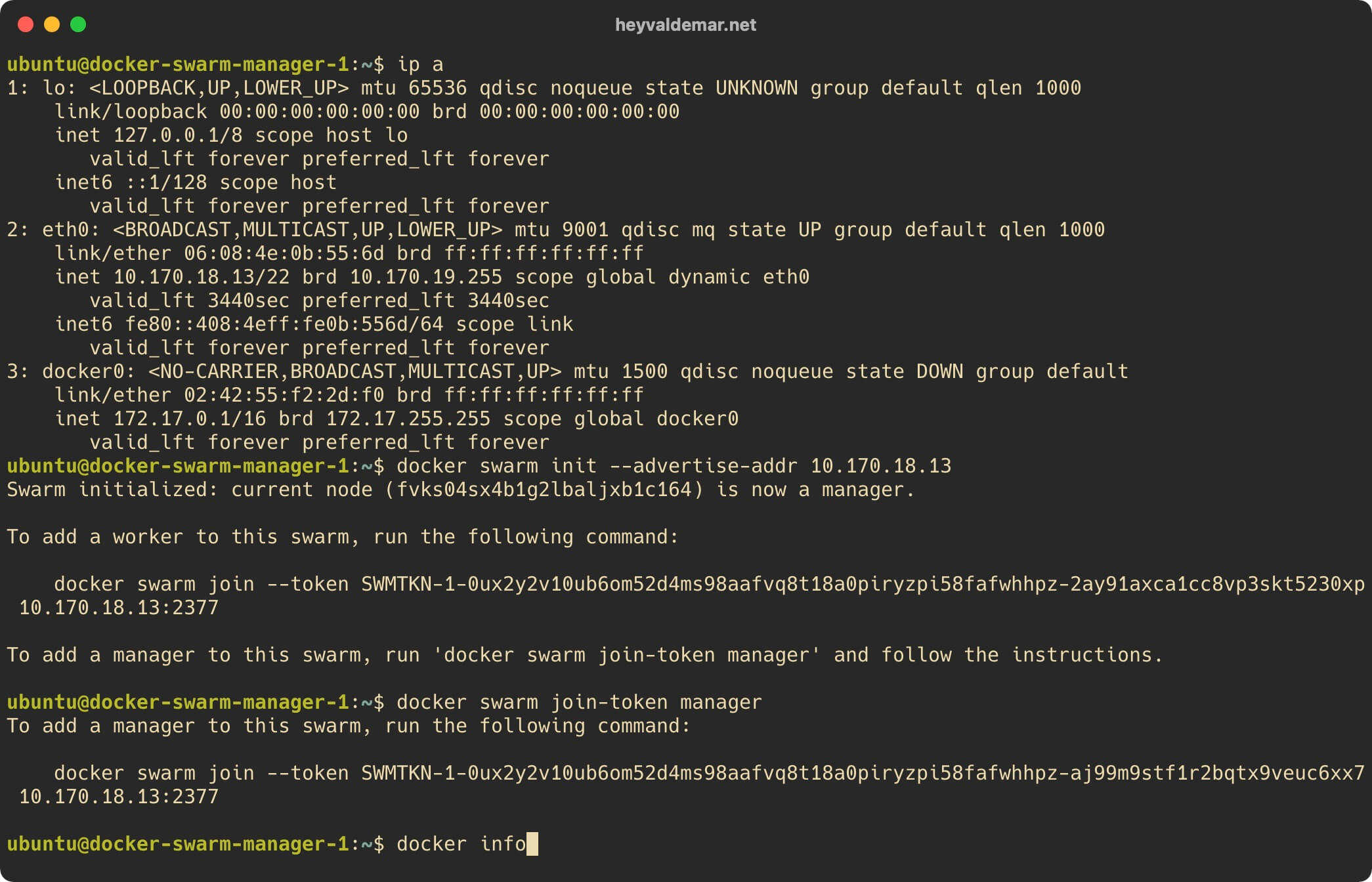 Install Docker Swarm on Ubuntu Server