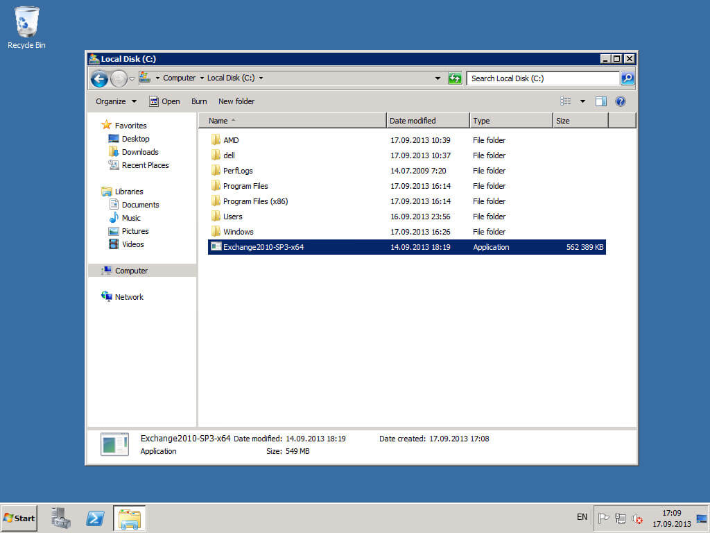 Install Exchange Server 2010