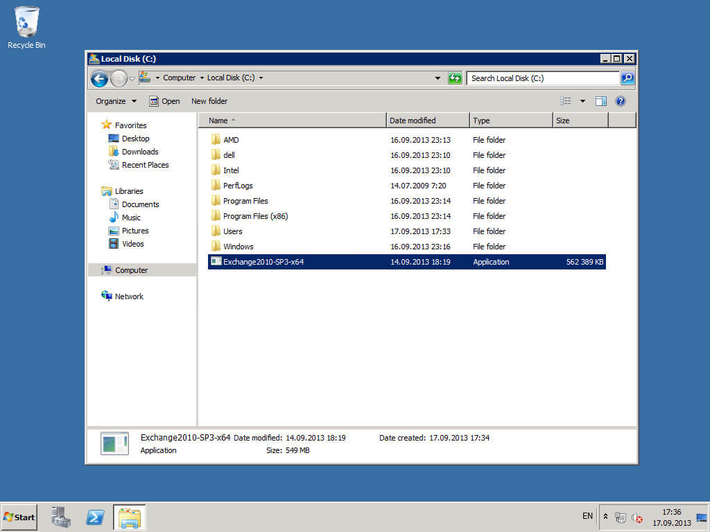 Install Exchange Server 2010