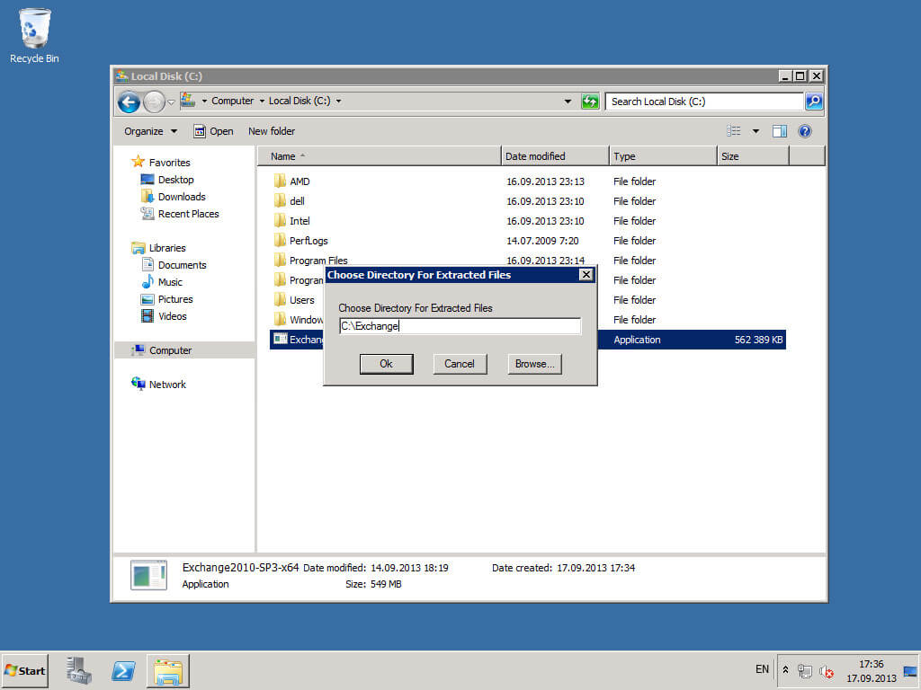 Install Exchange Server 2010