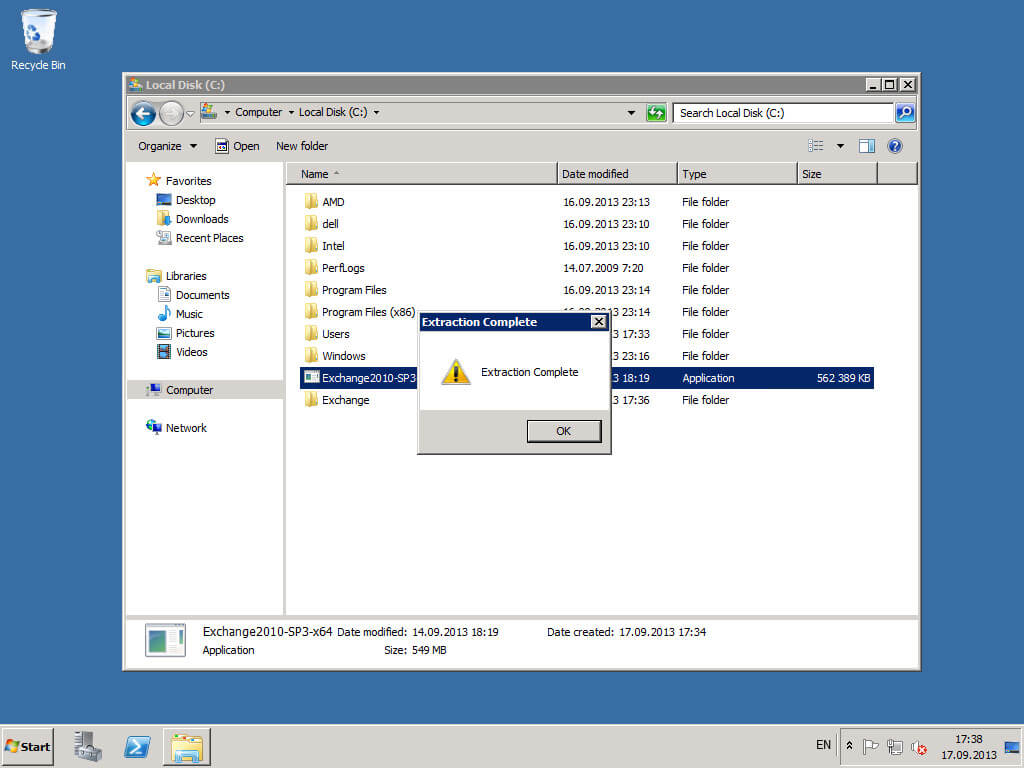 Install Exchange Server 2010