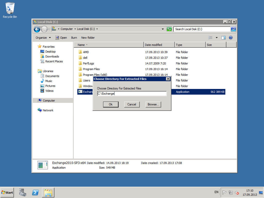 Install Exchange Server 2010