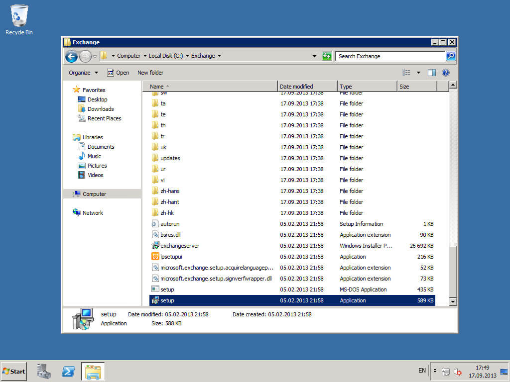 Install Exchange Server 2010