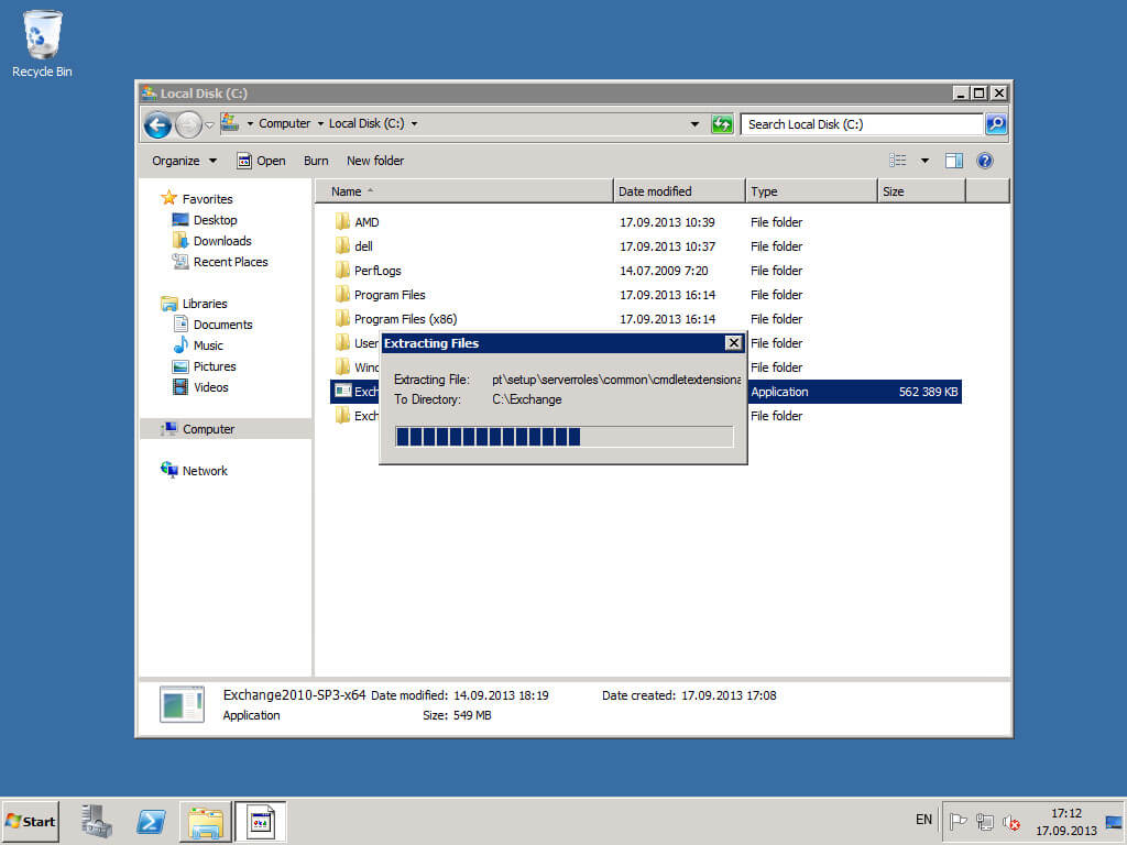 Install Exchange Server 2010