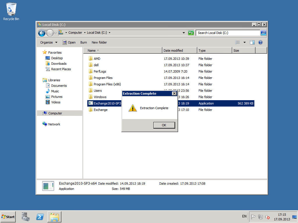 Install Exchange Server 2010