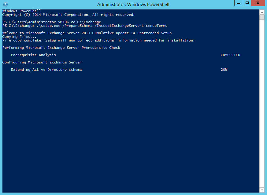 Install Exchange Server 2013