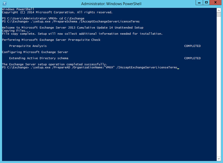 Install Exchange Server 2013