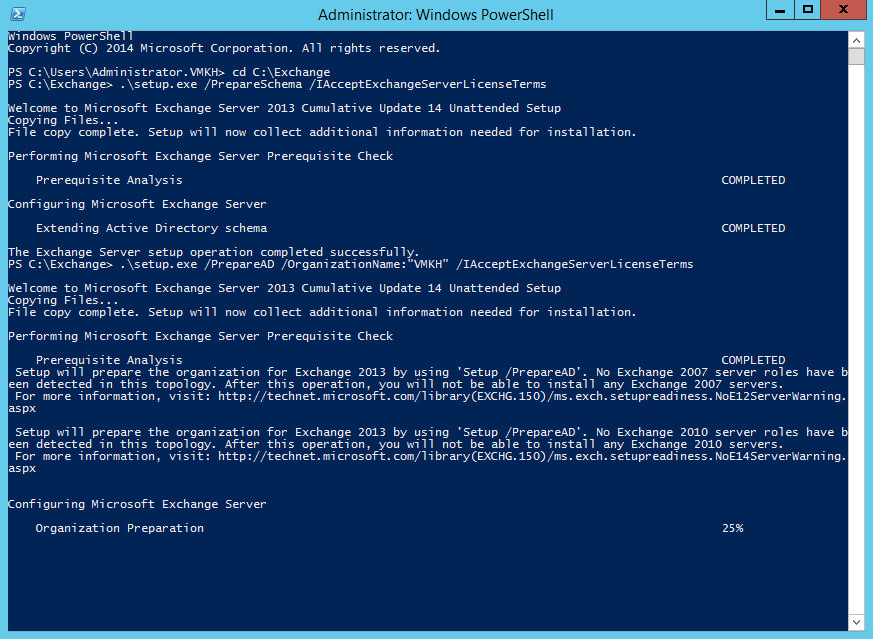 Install Exchange Server 2013