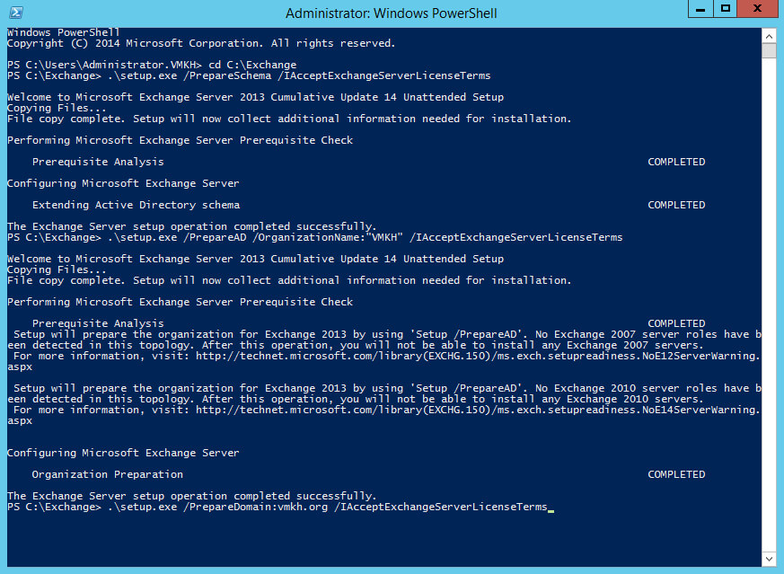 Install Exchange Server 2013