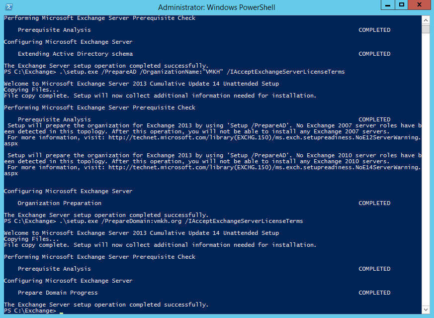 Install Exchange Server 2013