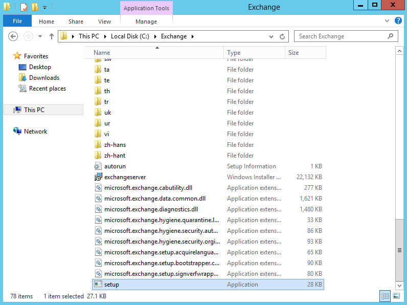 Install Exchange Server 2013