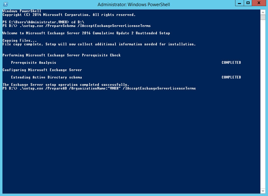 Install Exchange Server 2016 on Windows Server 2012 R2