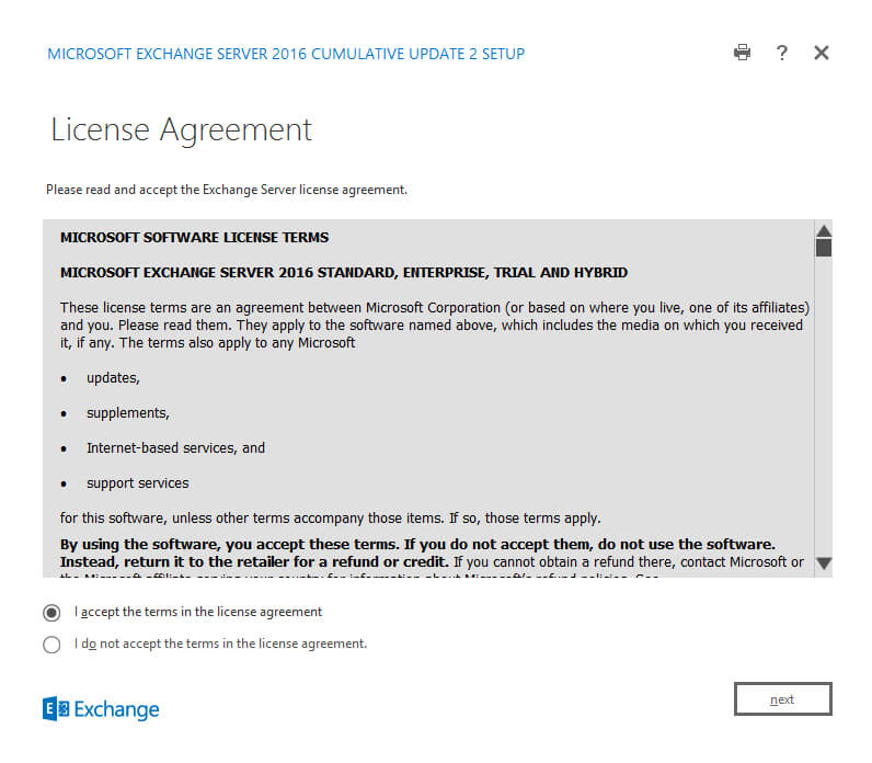 Install Exchange Server 2016 on Windows Server 2012 R2