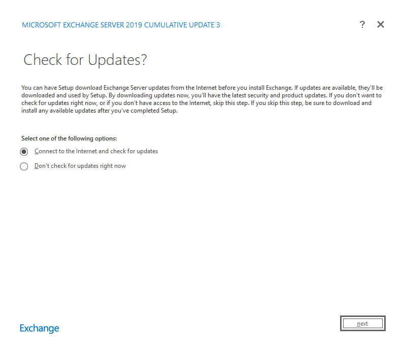 Install Exchange Server 2019 on Windows Server 2019