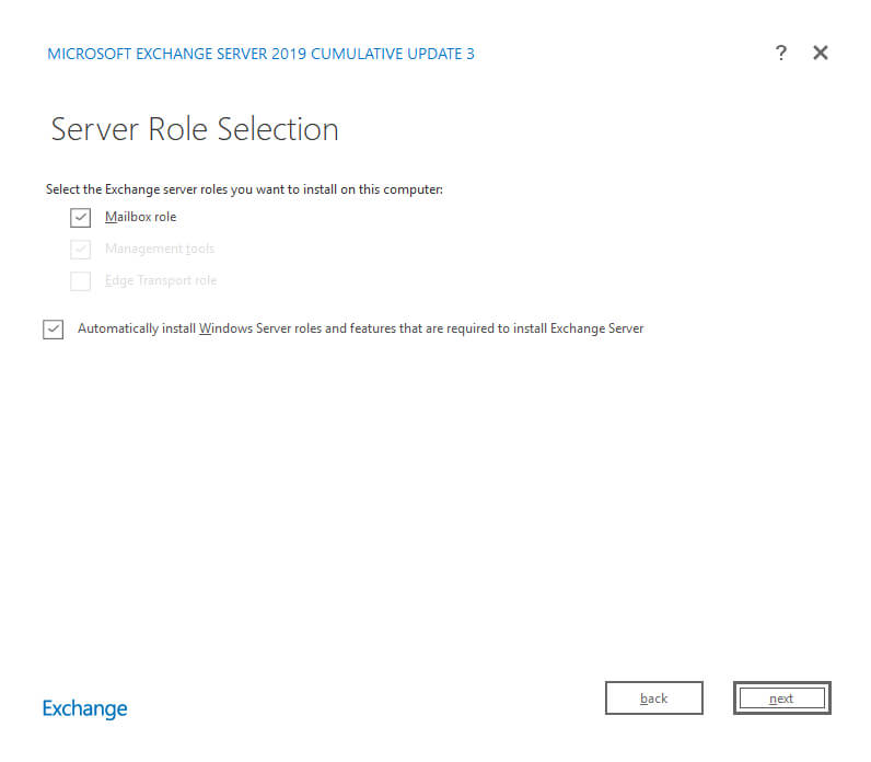 Install Exchange Server 2019 on Windows Server 2019