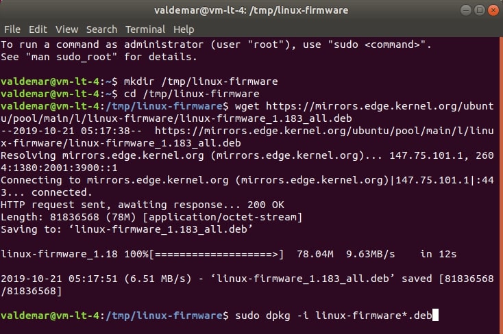 Install Firmware for Kernel Drivers on Ubuntu