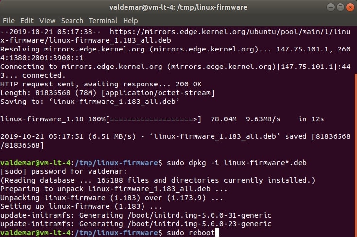 Install Firmware for Kernel Drivers on Ubuntu