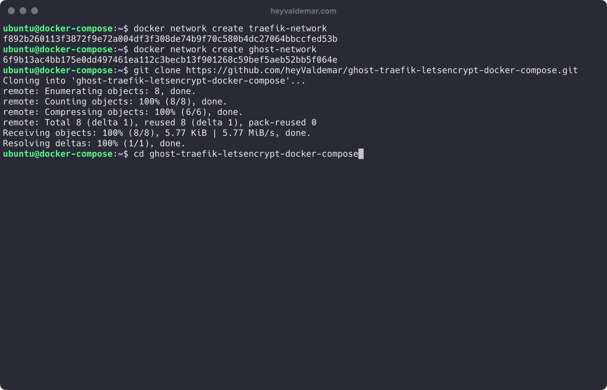 Install Ghost Using Docker Compose