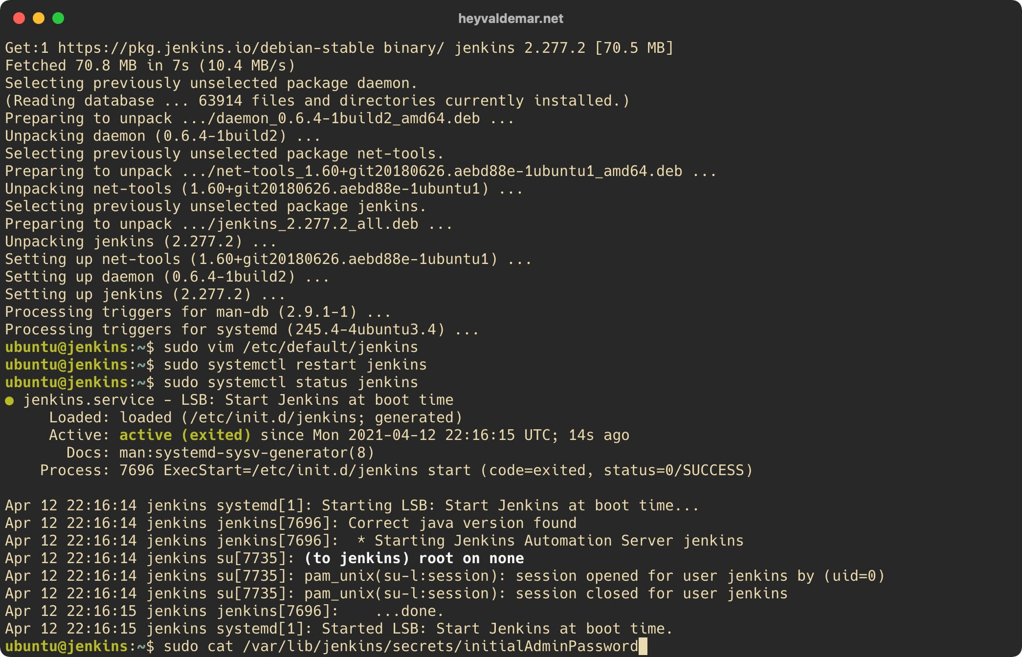 Install Jenkins on Ubuntu Server