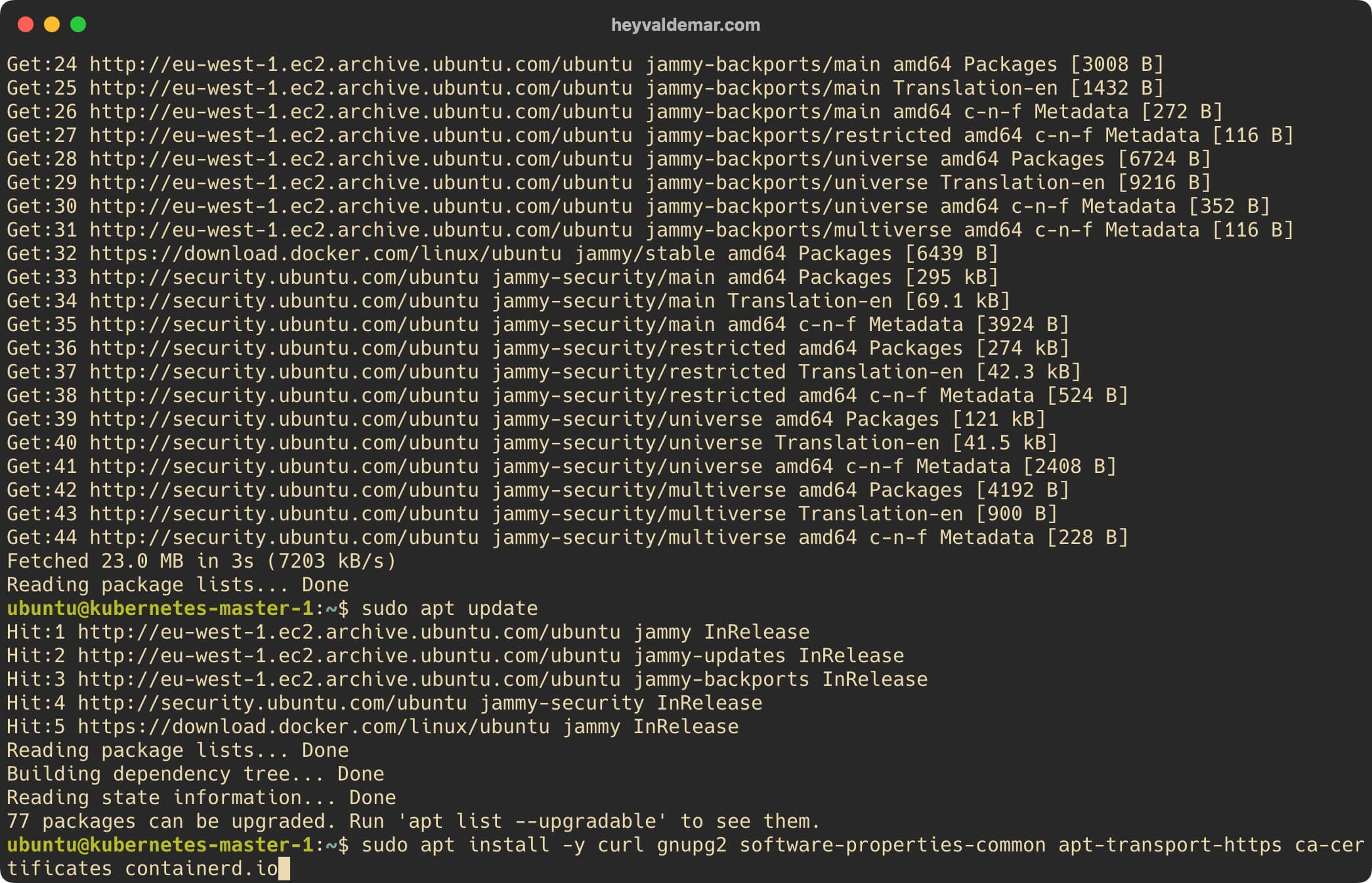 Install Kubernetes on Ubuntu Server 22.04 LTS