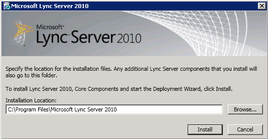 Install Lync Server 2010