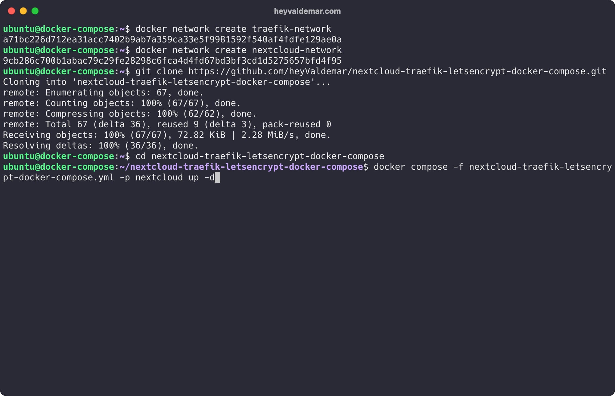 Install Nextcloud Using Docker Compose