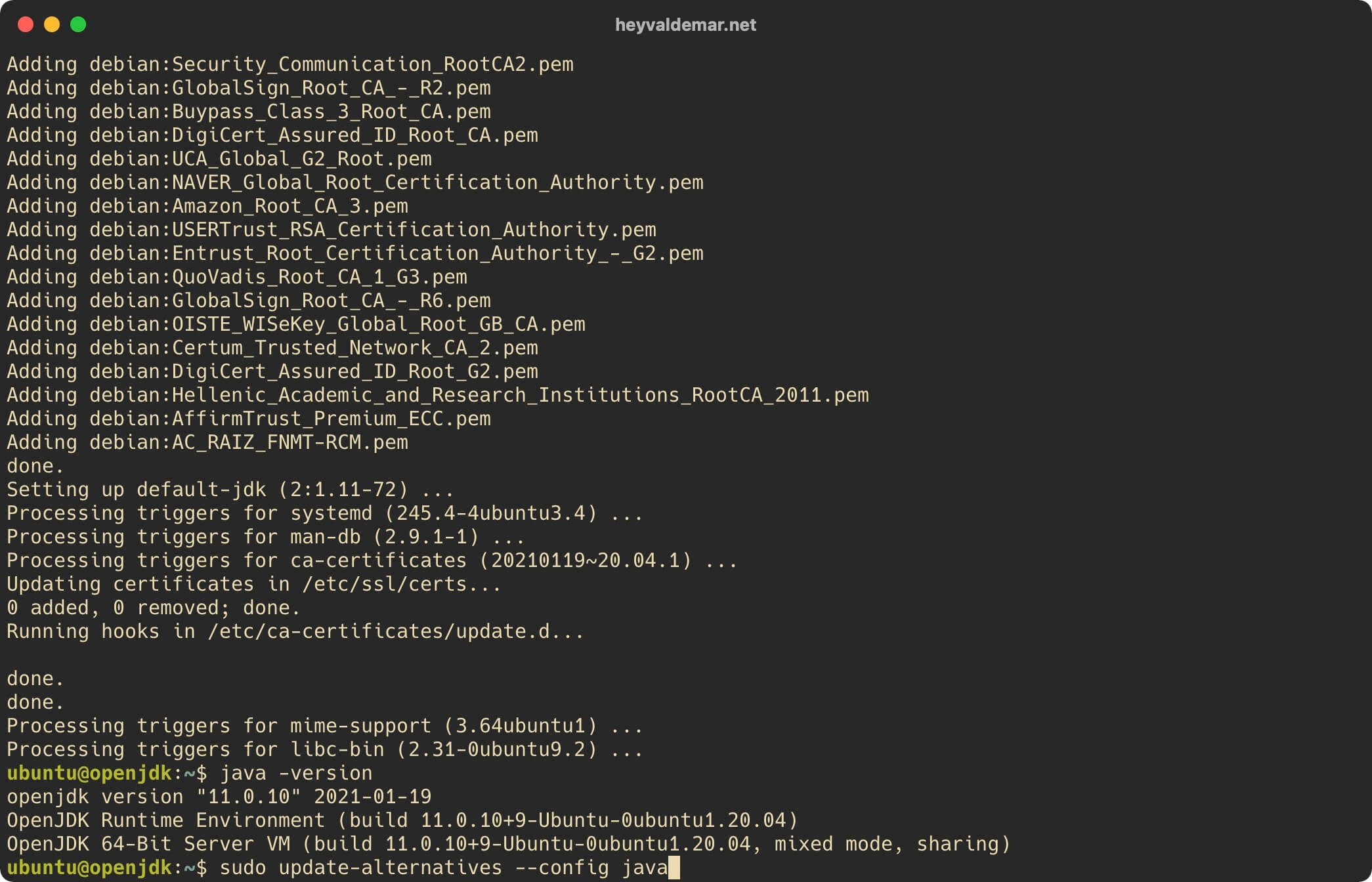 Install OpenJDK on Ubuntu Server