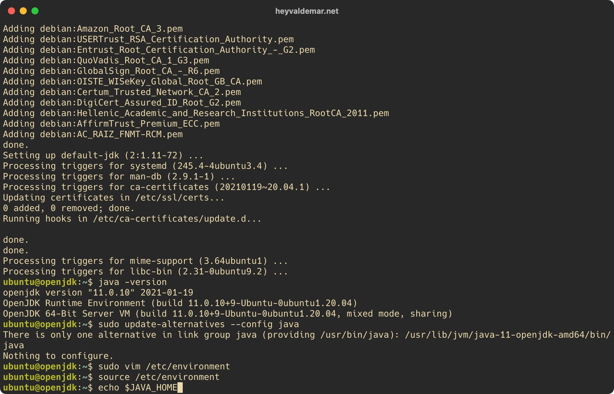Install OpenJDK on Ubuntu Server