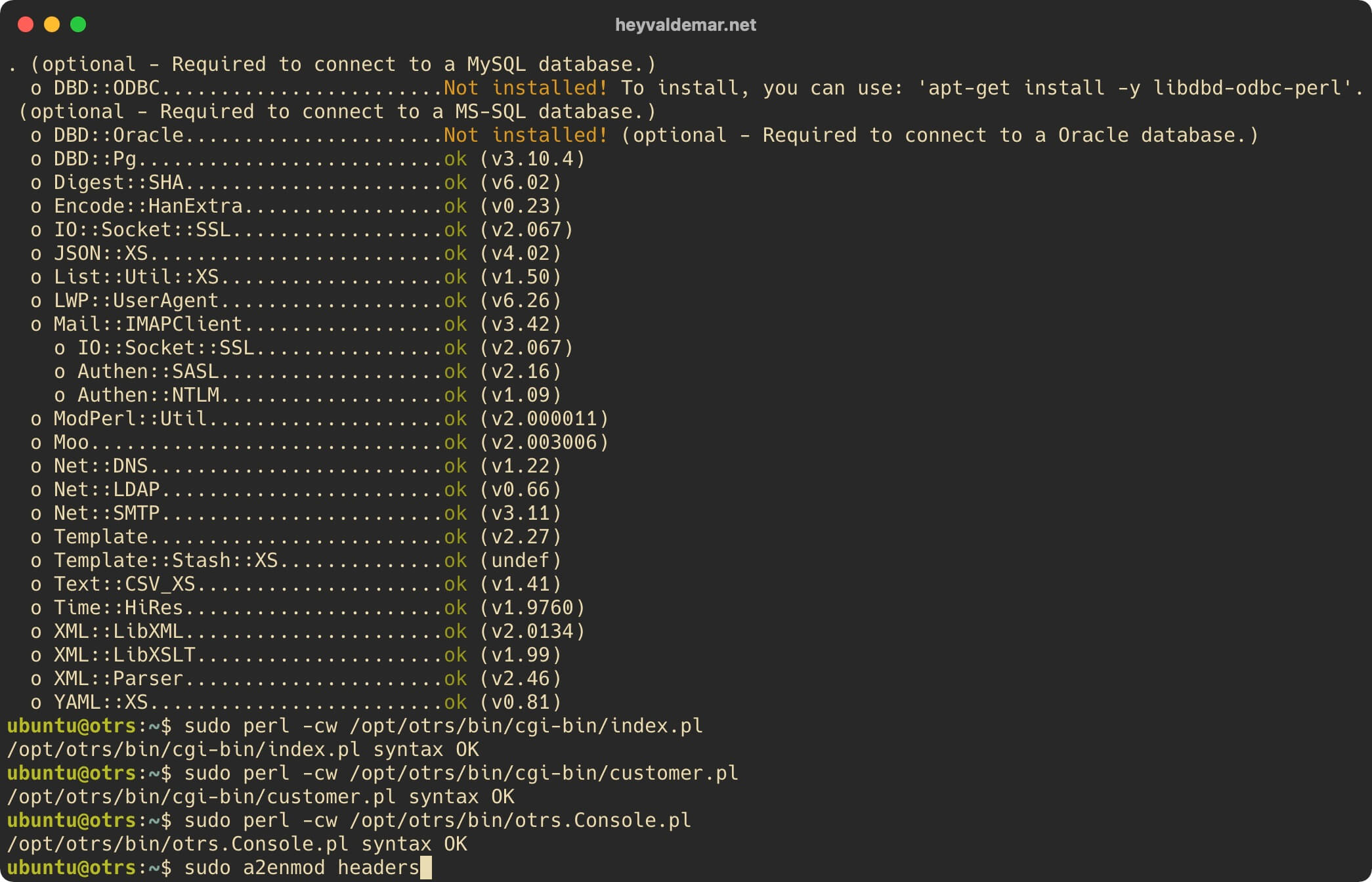 Install OTRS on Ubuntu Server