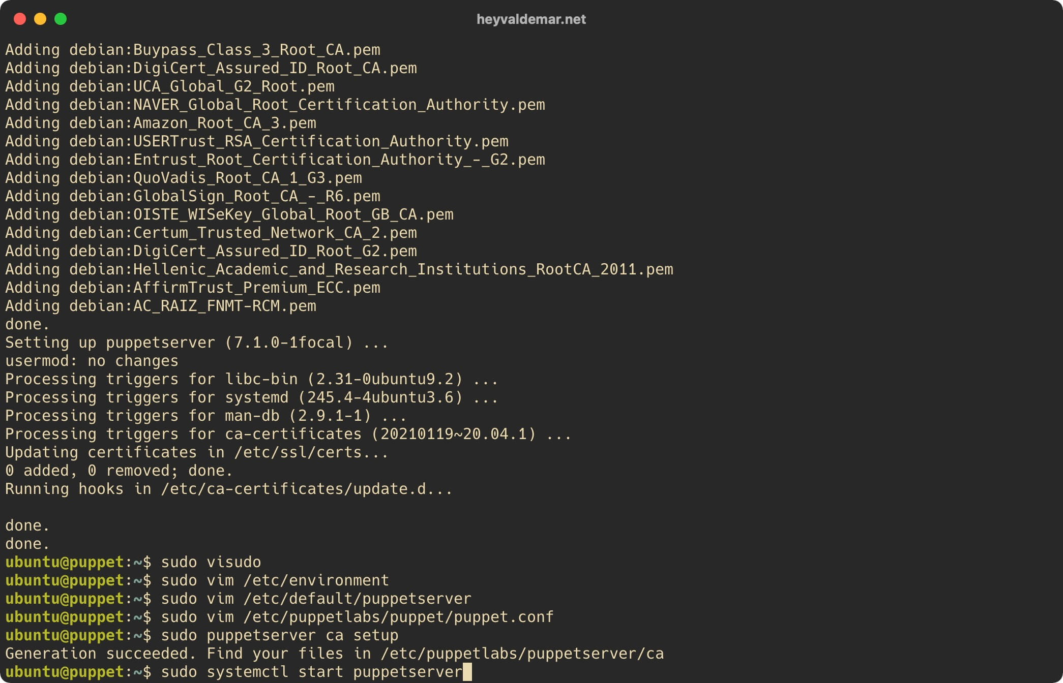 Install Puppet on Ubuntu Server