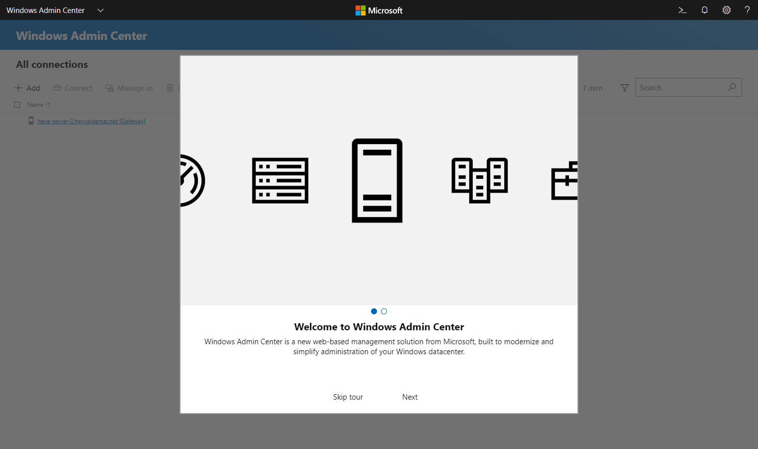 Install Windows Admin Center on Windows Server 2019 Server Core