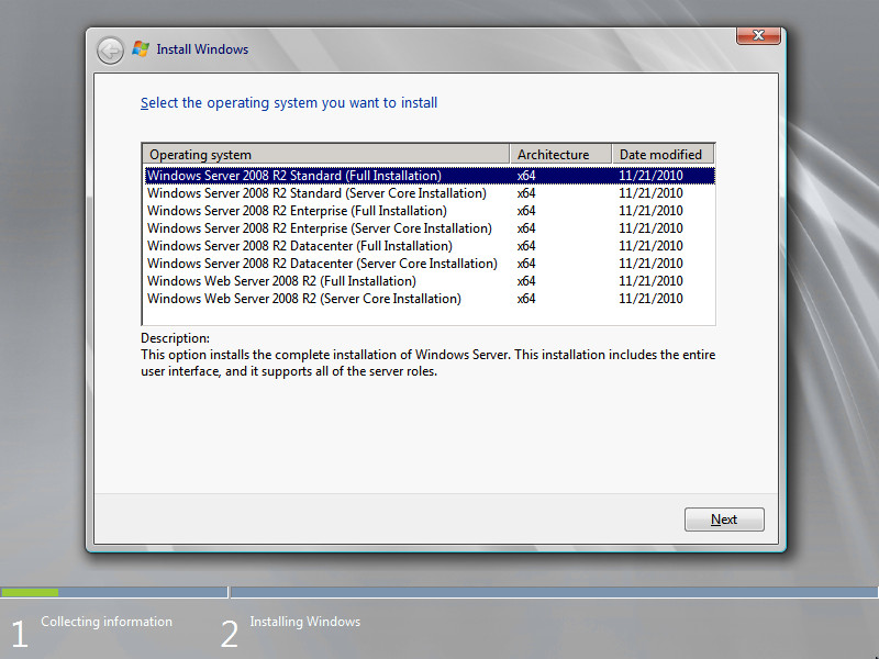 Install Windows Server 2008 R2