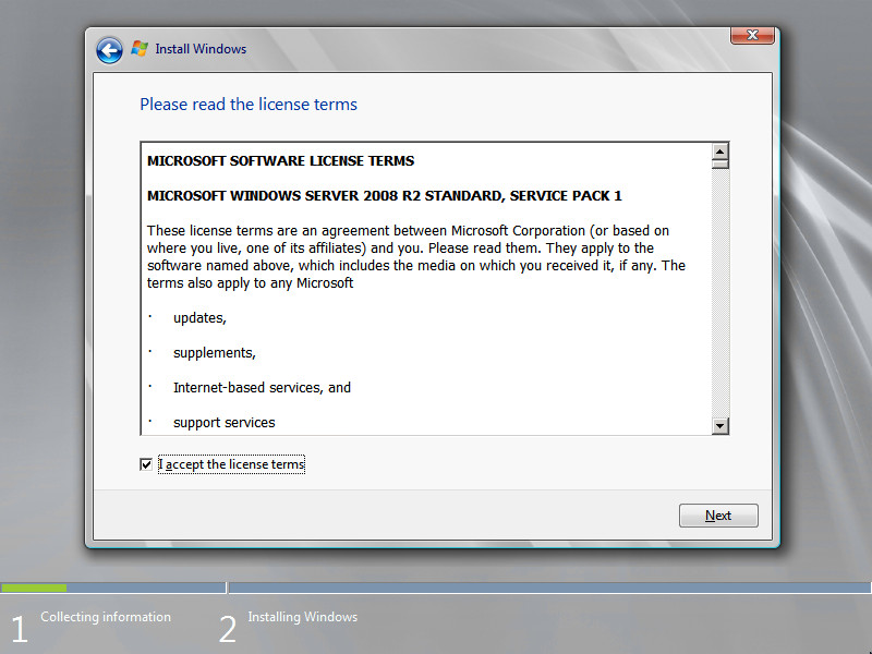 Install Windows Server 2008 R2