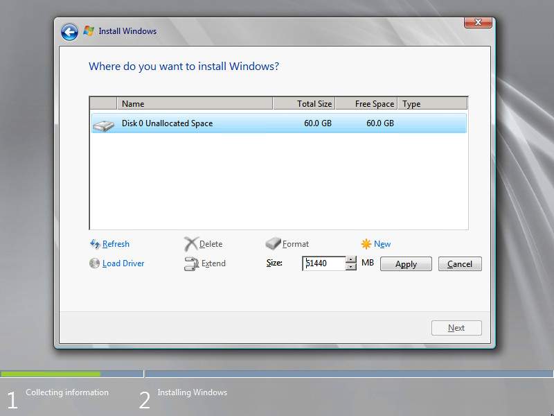 Install Windows Server 2008 R2