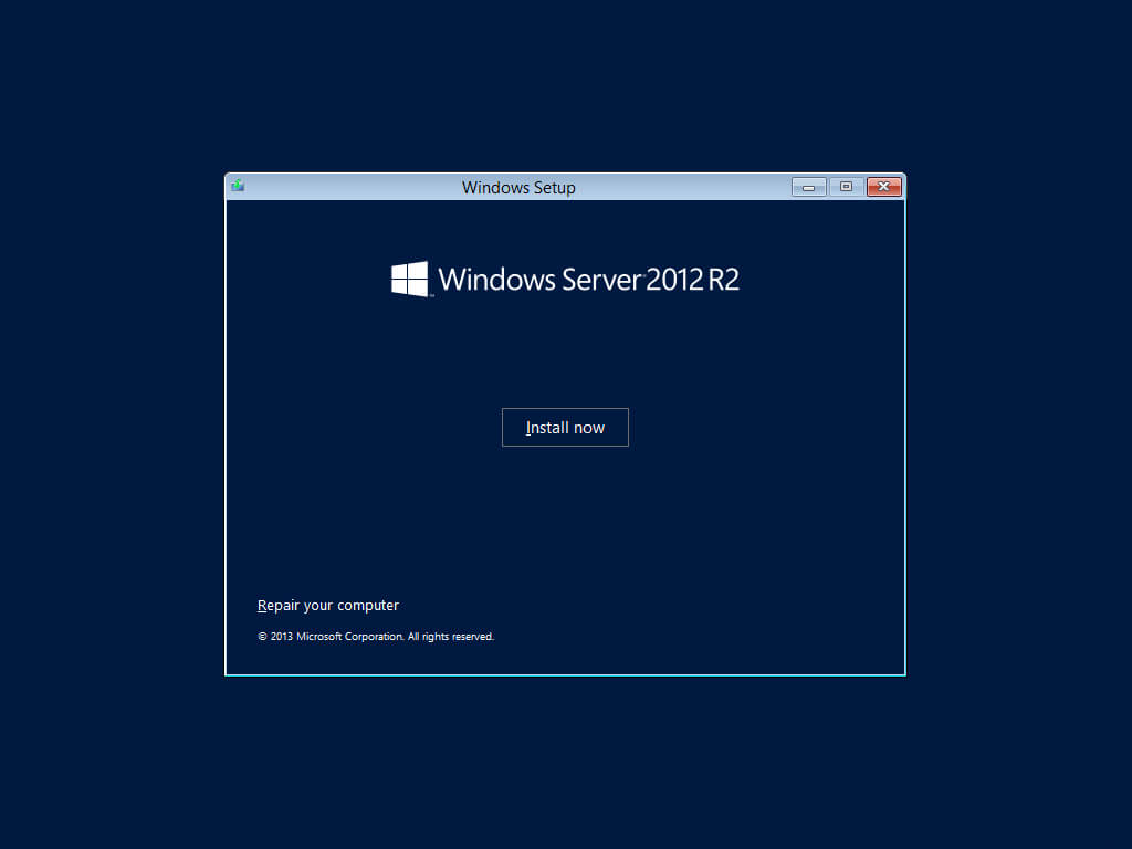 Install Windows Server 2012 R2