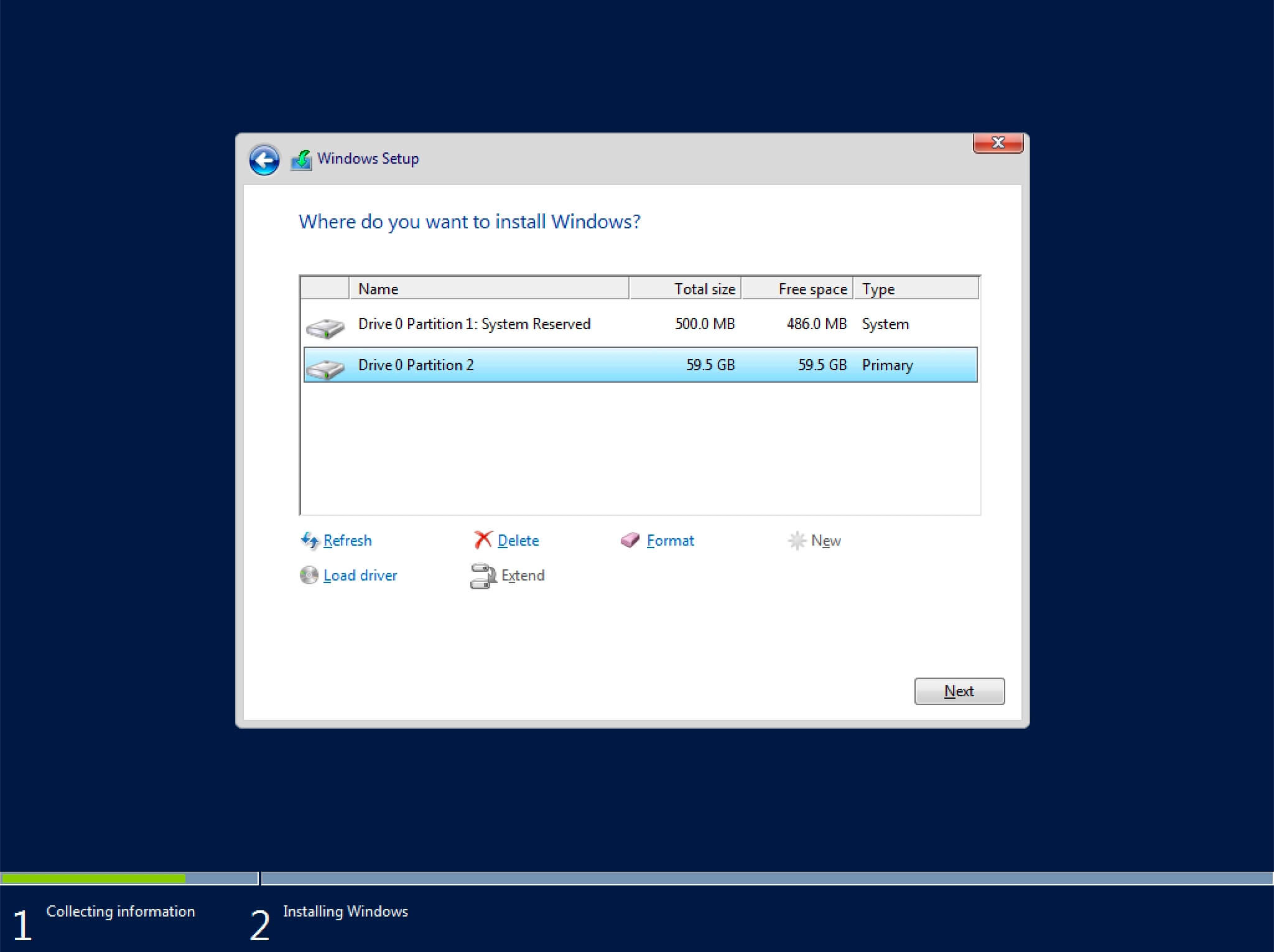 Install Windows Server 2016