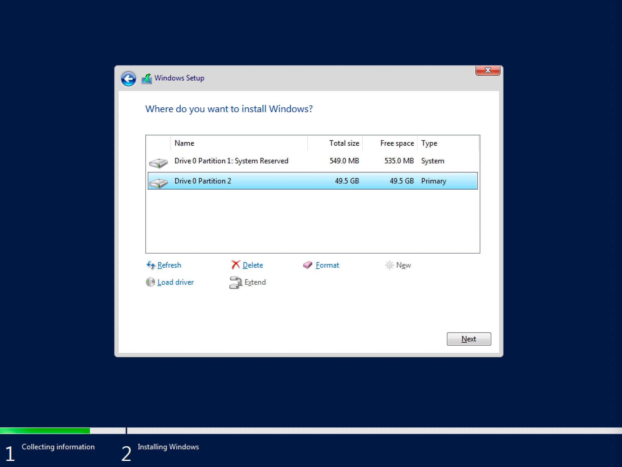 Install Windows Server 2019 Server Core