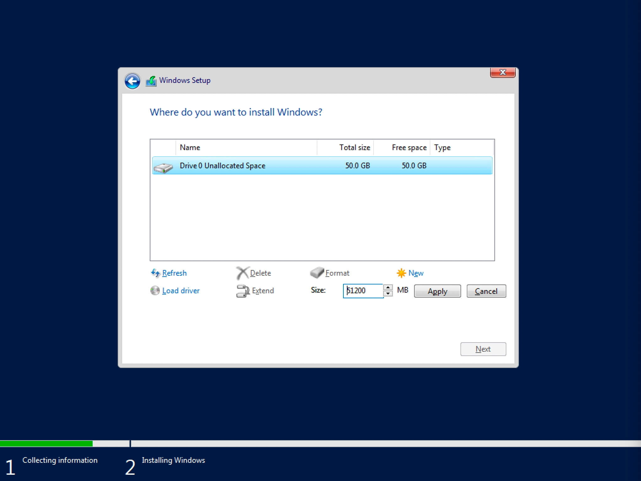 Install Windows Server 2019