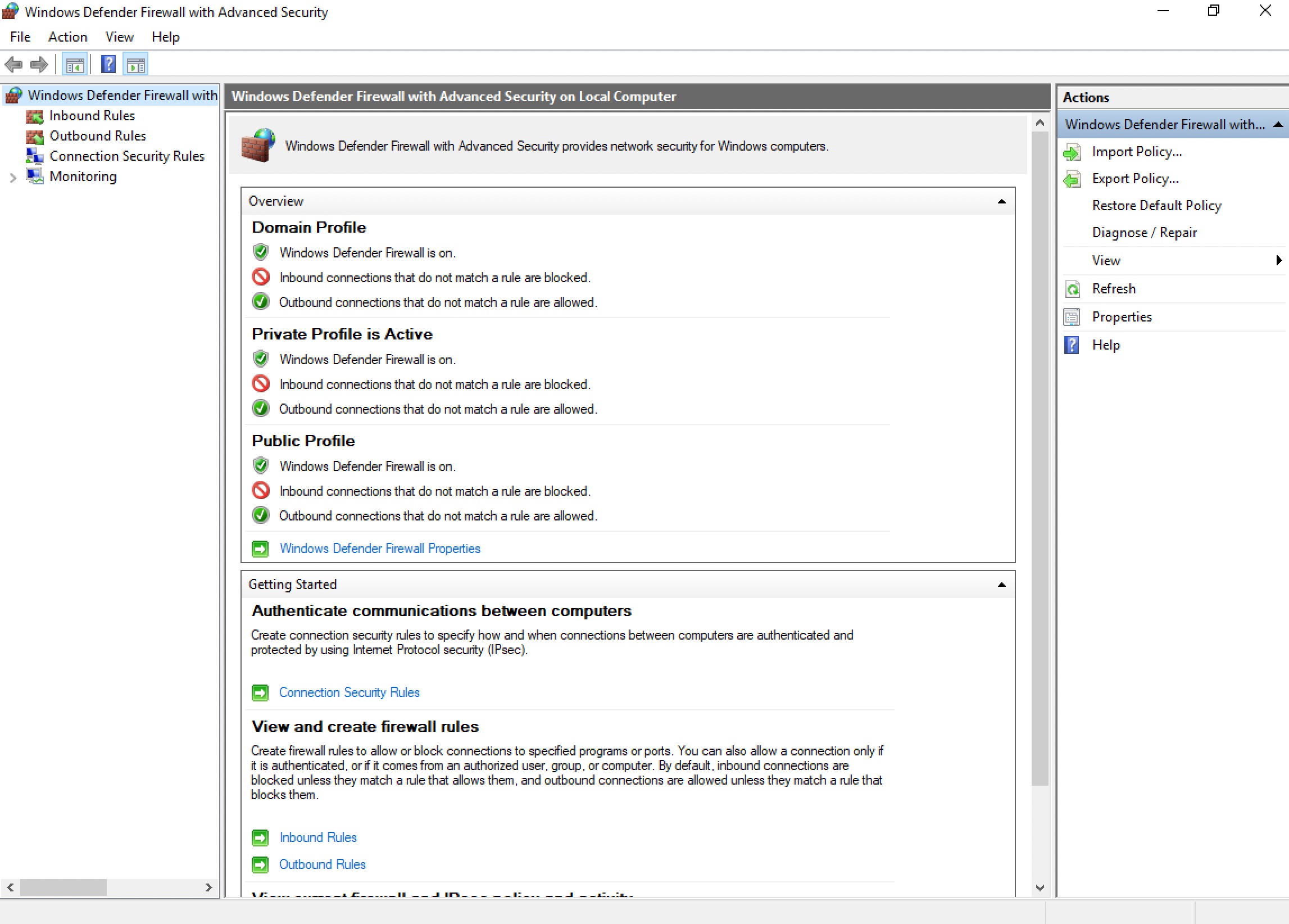 Restore Windows Firewall Defaults