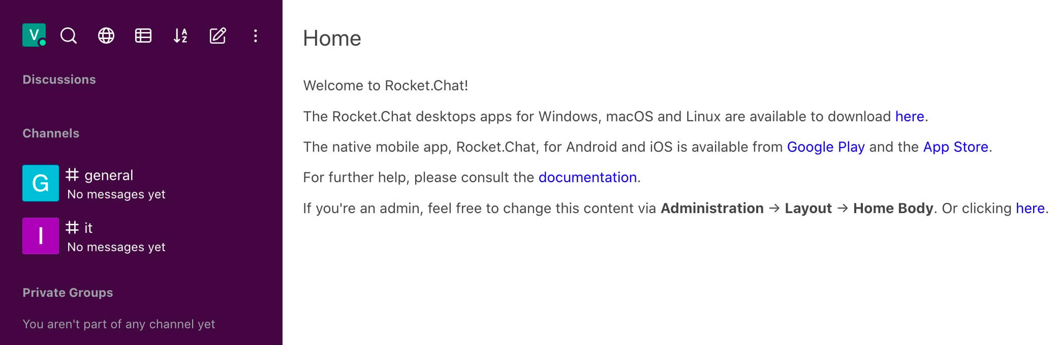 Rocket.Chat in Slack Color
