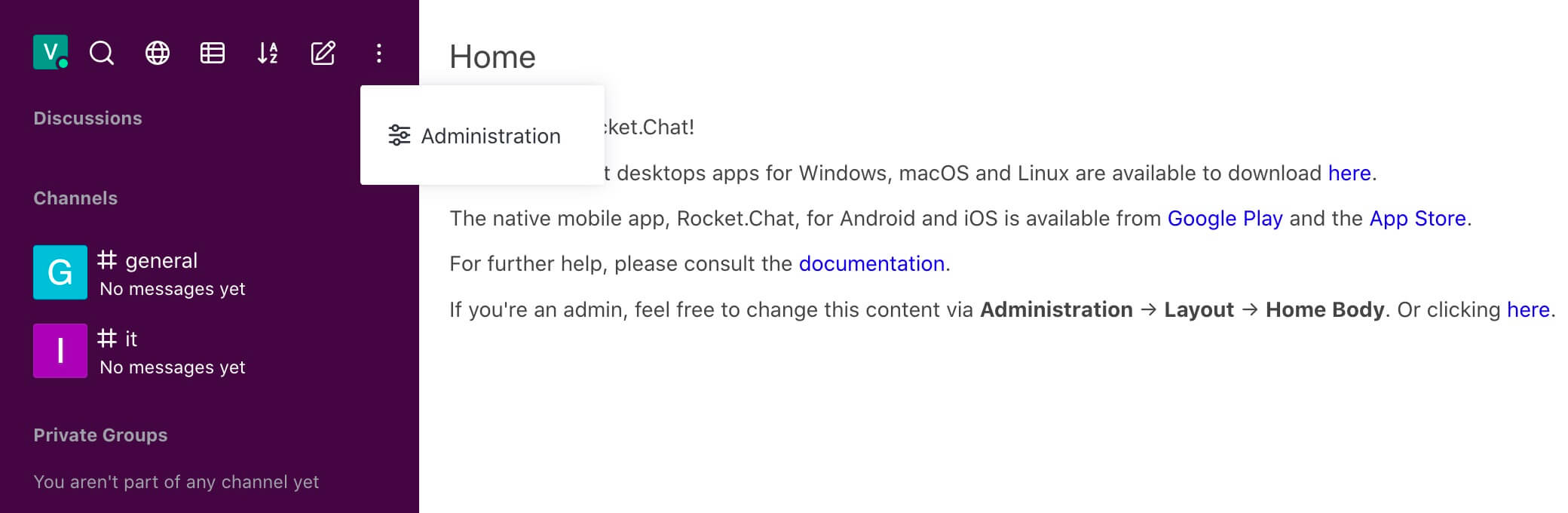 Rocket.Chat in Slack Color